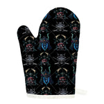 Ghost Samurai Mask Pattern Print Single Oven Mitt