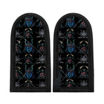 Ghost Samurai Mask Pattern Print Skillet Handle Cover