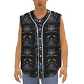 Ghost Samurai Mask Pattern Print Sleeveless Baseball Jersey
