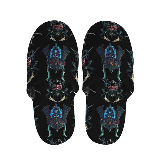 Ghost Samurai Mask Pattern Print Slippers