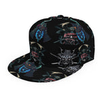 Ghost Samurai Mask Pattern Print Snapback Cap