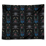 Ghost Samurai Mask Pattern Print Tapestry