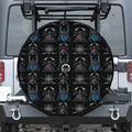 Ghost Samurai Mask Pattern Print Tire Cover With Camera Hole
