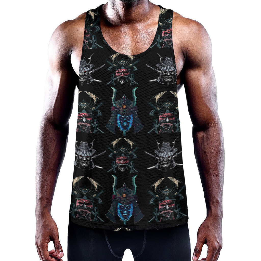 Ghost Samurai Mask Pattern Print Training Tank Top