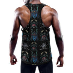Ghost Samurai Mask Pattern Print Training Tank Top