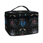 Ghost Samurai Mask Pattern Print Travel Makeup Bag