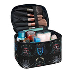 Ghost Samurai Mask Pattern Print Travel Makeup Bag