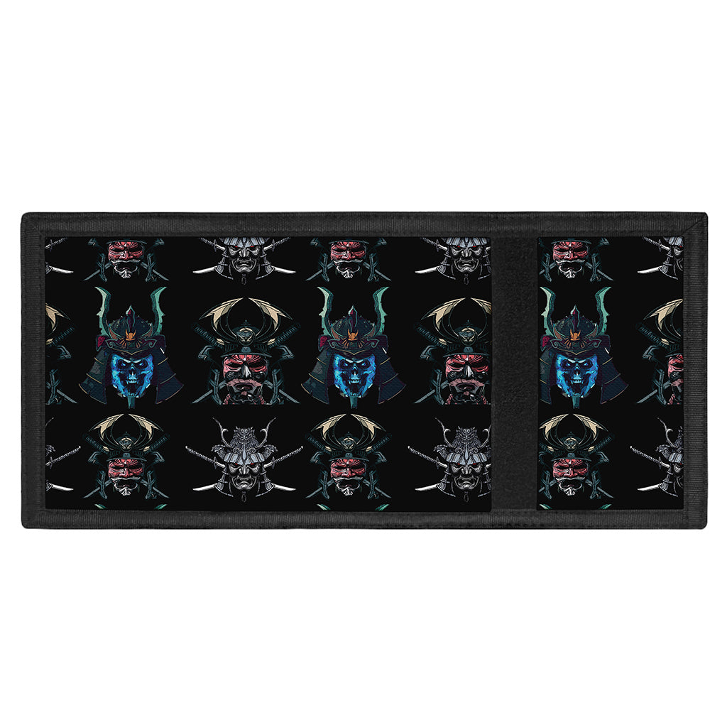 Ghost Samurai Mask Pattern Print Trifold Wallet