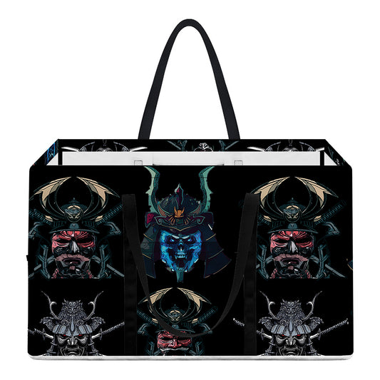 Ghost Samurai Mask Pattern Print Utility Tote Bag
