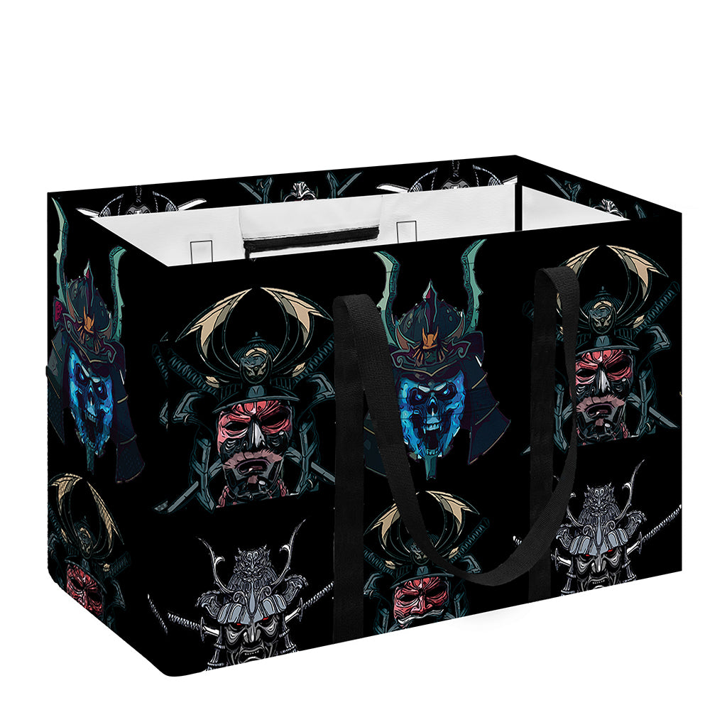 Ghost Samurai Mask Pattern Print Utility Tote Bag