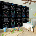 Ghost Samurai Mask Pattern Print Wall Sticker