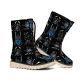 Ghost Samurai Mask Pattern Print Winter Boots
