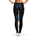 Ghost Samurai Mask Pattern Print Women's Leggings