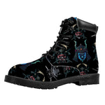 Ghost Samurai Mask Pattern Print Work Boots