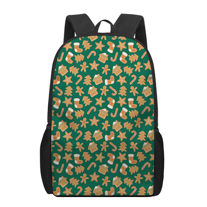 Gingerbread Cookies Pattern Print 17 Inch Backpack