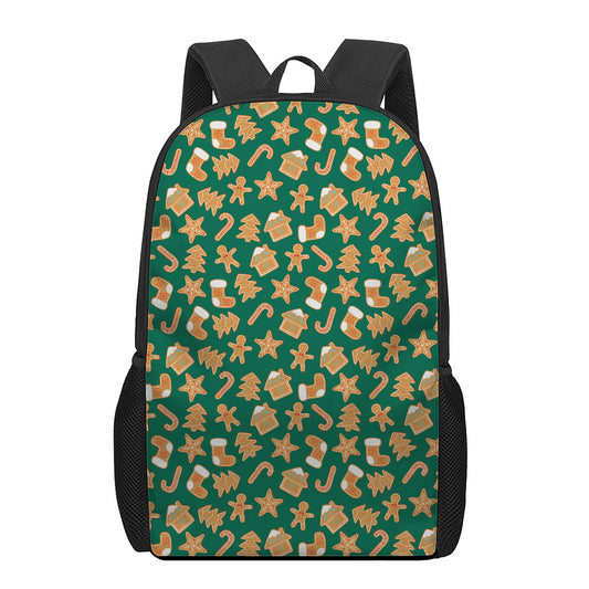 Gingerbread Cookies Pattern Print 17 Inch Backpack