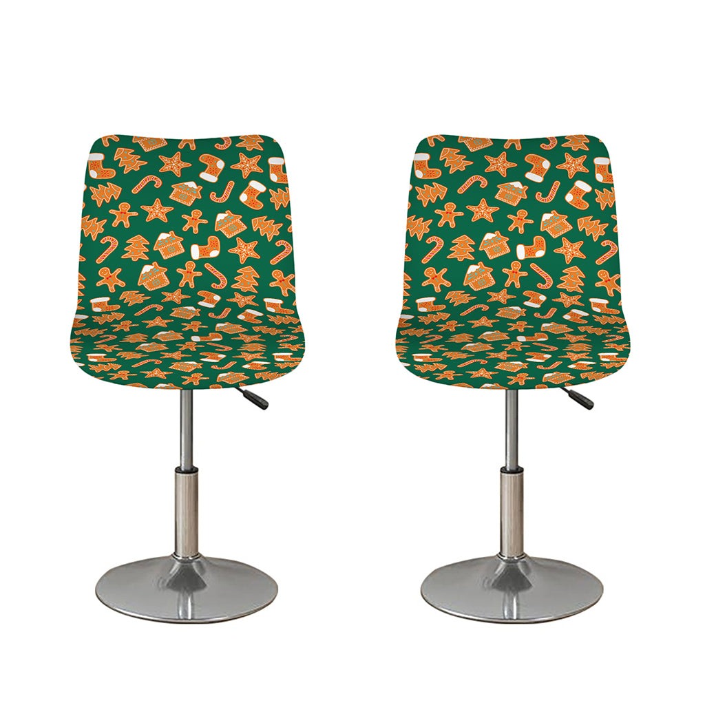 Gingerbread Cookies Pattern Print Bar Stool Covers