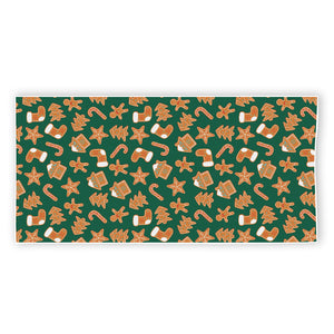 Gingerbread Cookies Pattern Print Beach Towel