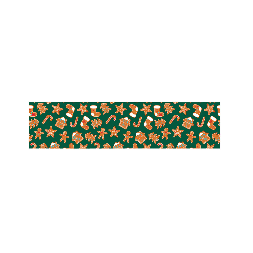 Gingerbread Cookies Pattern Print Bed Runner