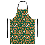 Gingerbread Cookies Pattern Print Bib Apron With Pocket