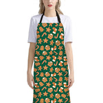 Gingerbread Cookies Pattern Print Bib Apron With Pocket