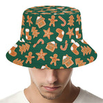 Gingerbread Cookies Pattern Print Bucket Hat