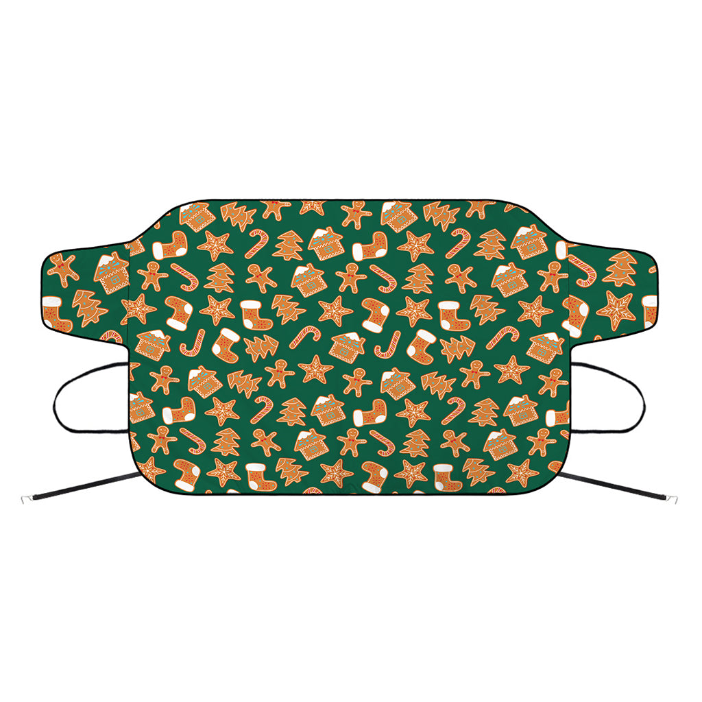 Gingerbread Cookies Pattern Print Car Windshield Snow Cover