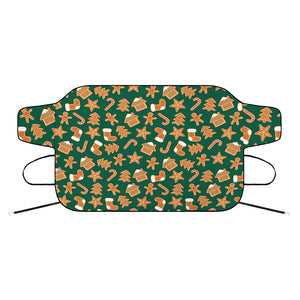 Gingerbread Cookies Pattern Print Car Windshield Snow Cover