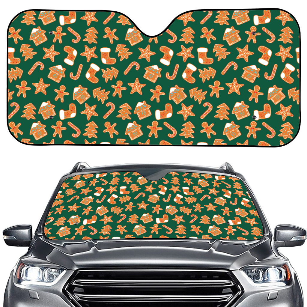 Gingerbread Cookies Pattern Print Car Windshield Sun Shade