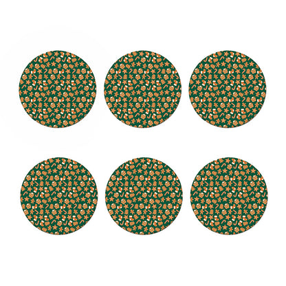 Gingerbread Cookies Pattern Print Coaster Set