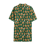 Gingerbread Cookies Pattern Print Cotton Hawaiian Shirt