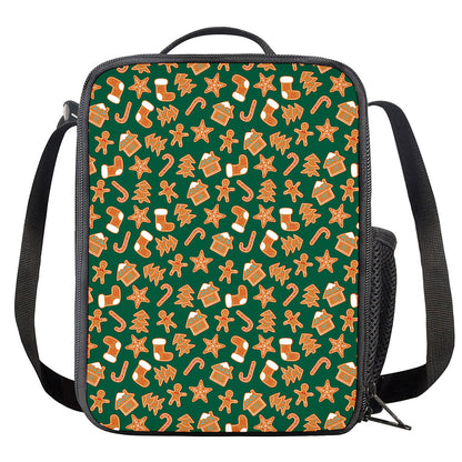 Gingerbread Cookies Pattern Print Crossbody Lunch Bag