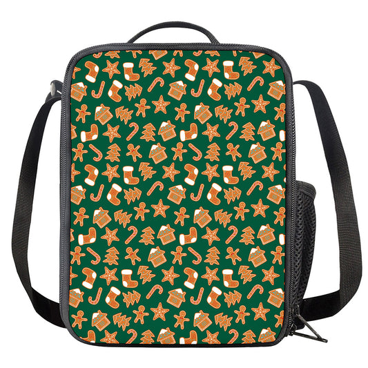 Gingerbread Cookies Pattern Print Crossbody Lunch Bag