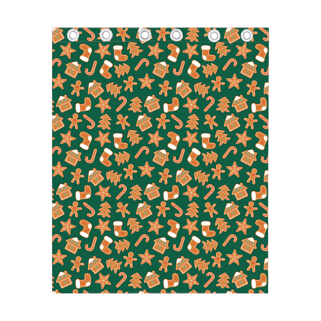 Gingerbread Cookies Pattern Print Curtain