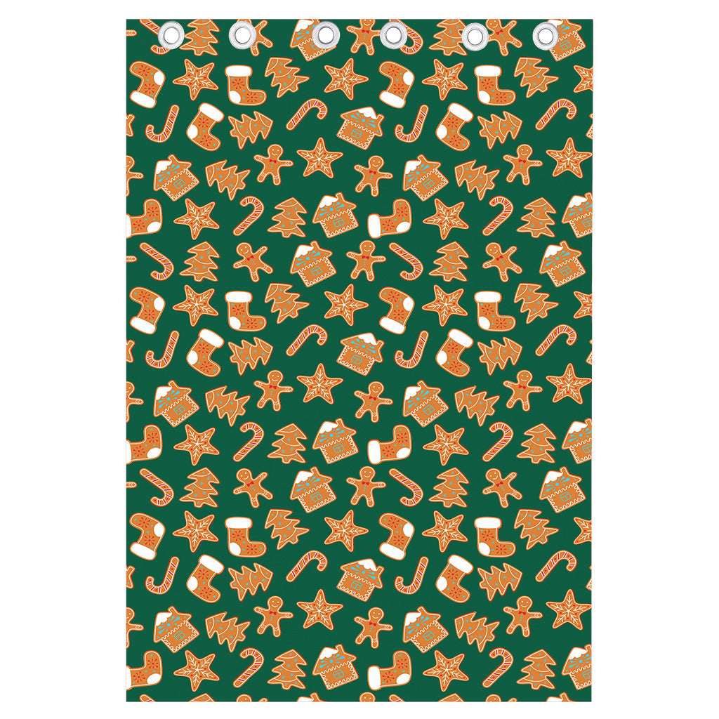 Gingerbread Cookies Pattern Print Curtain