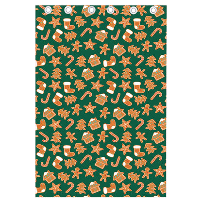 Gingerbread Cookies Pattern Print Curtain