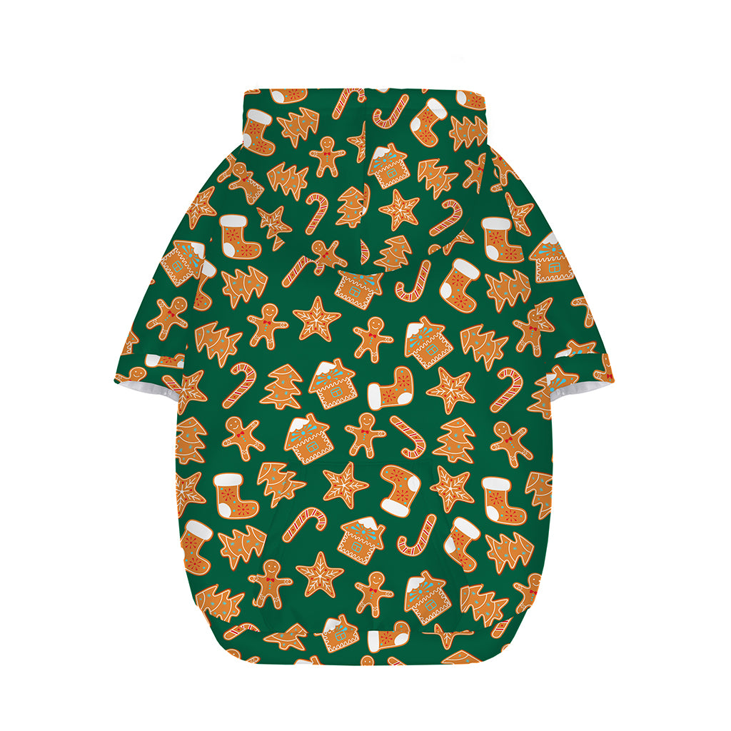 Gingerbread Cookies Pattern Print Dog Zip Up Hoodie