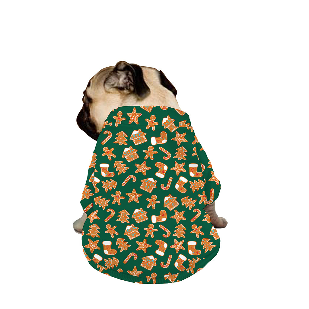 Gingerbread Cookies Pattern Print Dog Zip Up Jacket