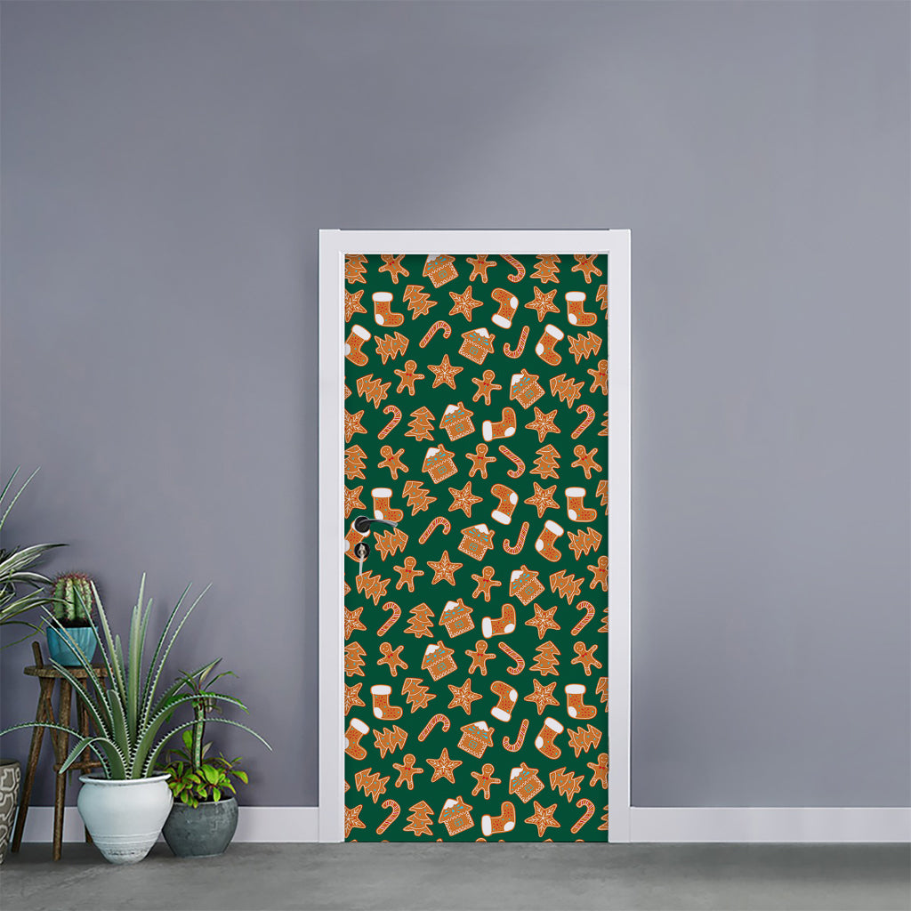 Gingerbread Cookies Pattern Print Door Sticker