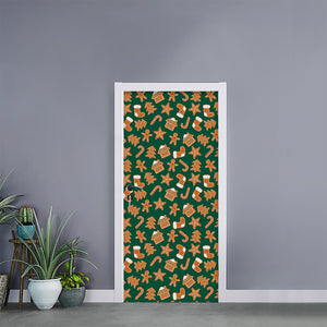 Gingerbread Cookies Pattern Print Door Sticker