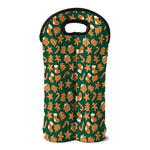 Gingerbread Cookies Pattern Print Double Neoprene Wine Tote