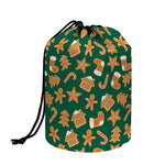 Gingerbread Cookies Pattern Print Drawstring Makeup Bag