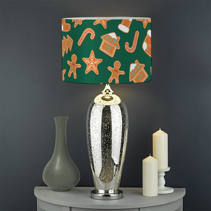 Gingerbread Cookies Pattern Print Drum Lamp Shade