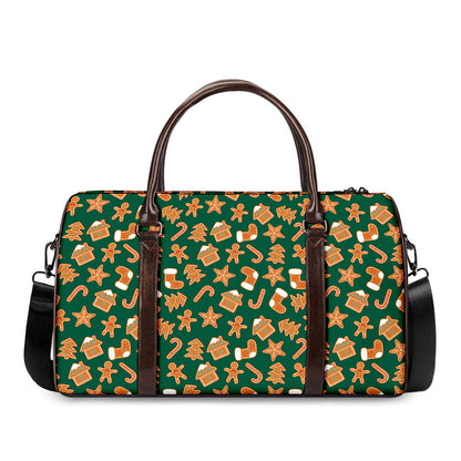 Gingerbread Cookies Pattern Print Duffle Bag