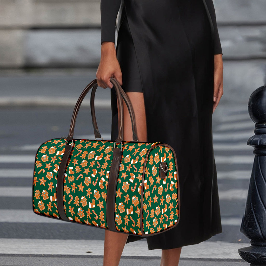 Gingerbread Cookies Pattern Print Duffle Bag