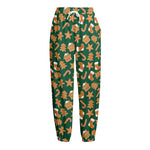 Gingerbread Cookies Pattern Print Fleece Lined Knit Pants
