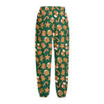 Gingerbread Cookies Pattern Print Fleece Lined Knit Pants