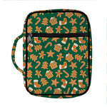 Gingerbread Cookies Pattern Print Front Pocket Bible Bag
