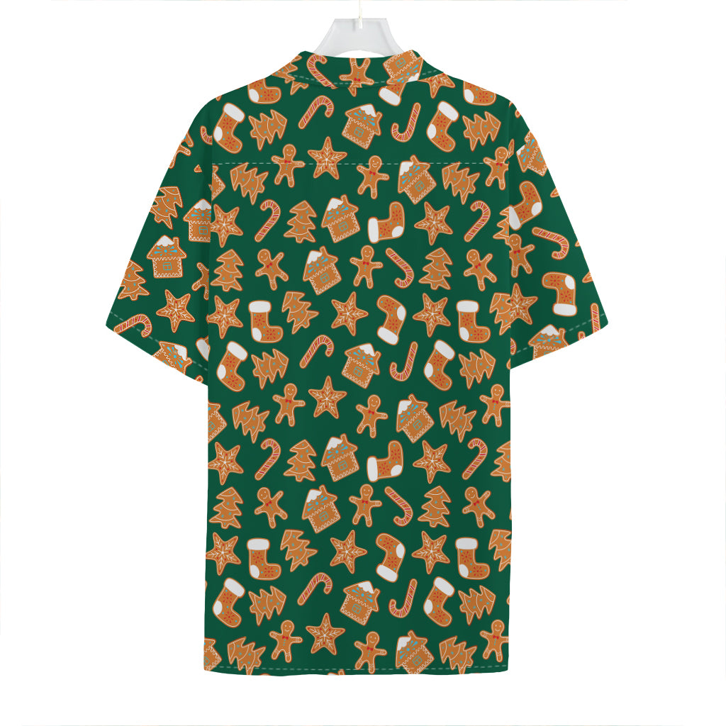 Gingerbread Cookies Pattern Print Hawaiian Shirt