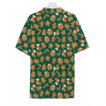 Gingerbread Cookies Pattern Print Hawaiian Shirt